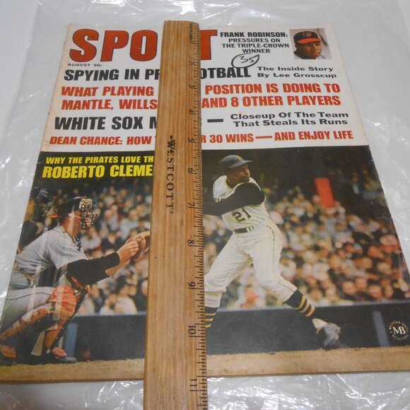 VTG SPORT MAGAZINE ROBERTO CLEMENTE PIRATES COVER FRANK ROBINSON DECEMBER 1967 - Picture 3 of 9